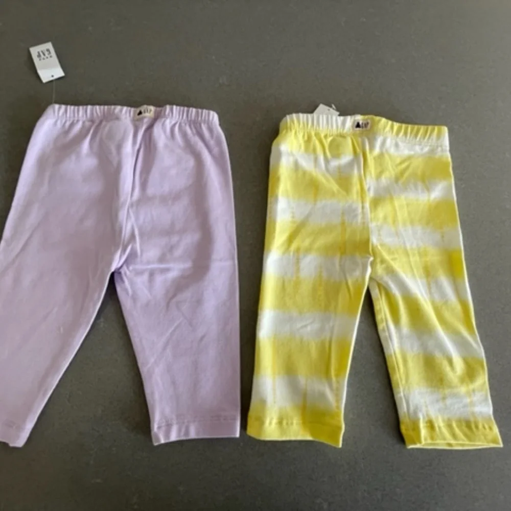 New! Set of 2 Baby Gap 18-24M Capri Cotton Leggings Toddler -NWT